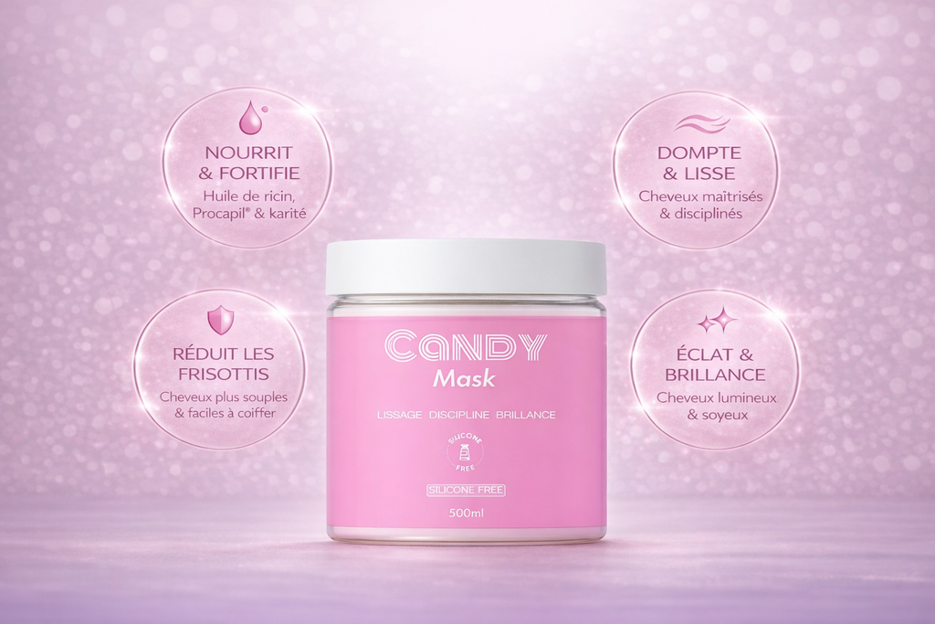 CANDY Mask – Masque lissant & disciplinant cheveux frisés