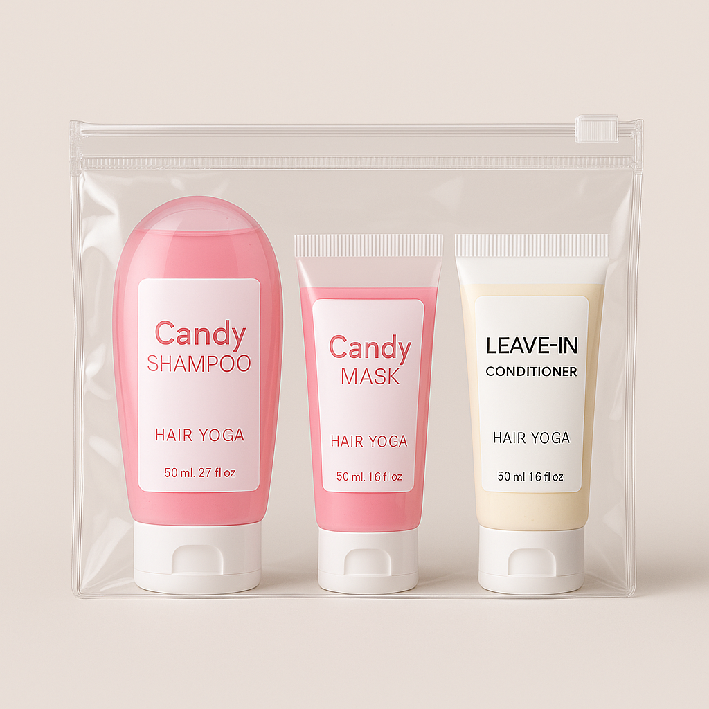 Travel kit Candy Shampooing 80ml + Masque 50ml + Leave In 50ml