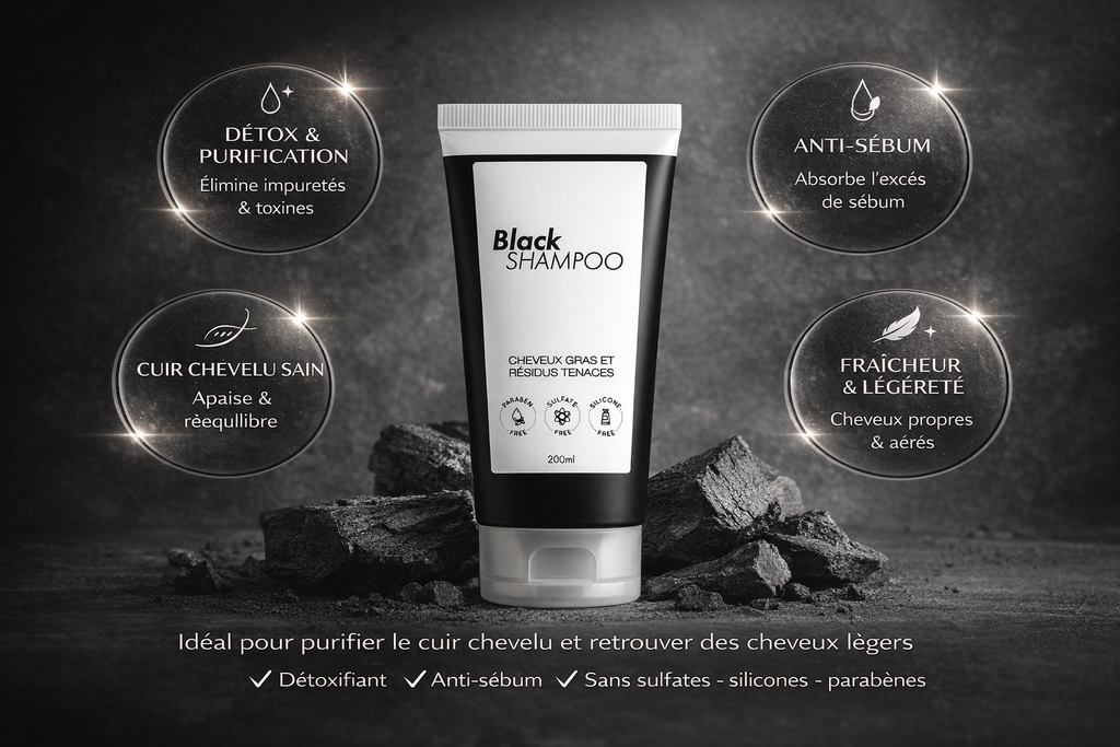 BLACK SHAMPOO – Shampooing Détox au Charbon Actif