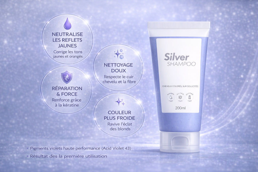 SILVER SHAMPOO – Shampooing Violet Correcteur & Éclat