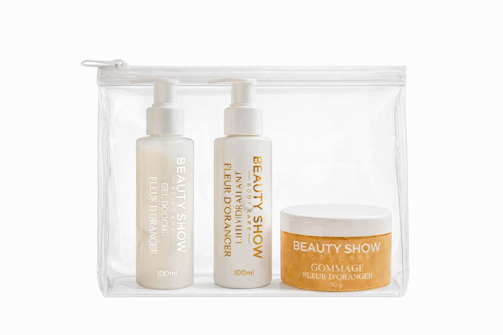 Travel Kit FLEUR D’ORANGER Gel douche 100ml + Lait Hydratant 100ml + Gommage 50g