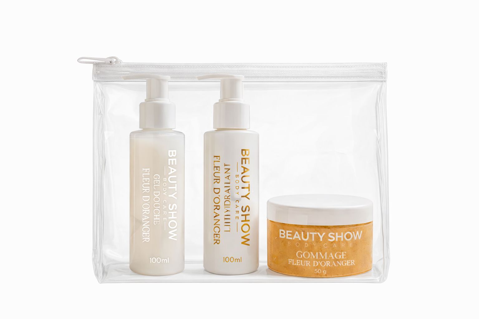 Travel Kit FLEUR D’ORANGER Gel douche 100ml + Lait Hydratant 100ml + Gommage 50g